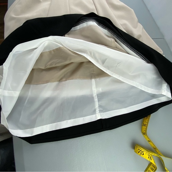 Calvin Klein tan a-line dress with black & white striped detail wms sz 4 - Picture 5 of 10